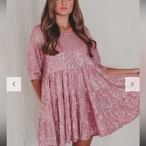 Pink Sequins Dress